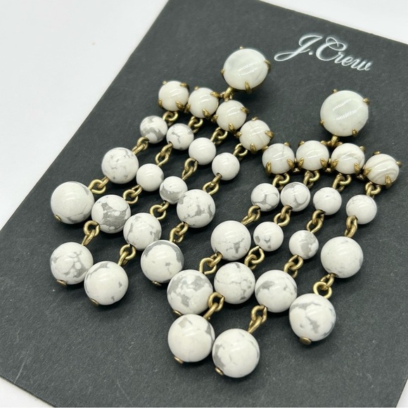 J. Crew White and Gray Chandelier Earrings - Picture 1 of 3